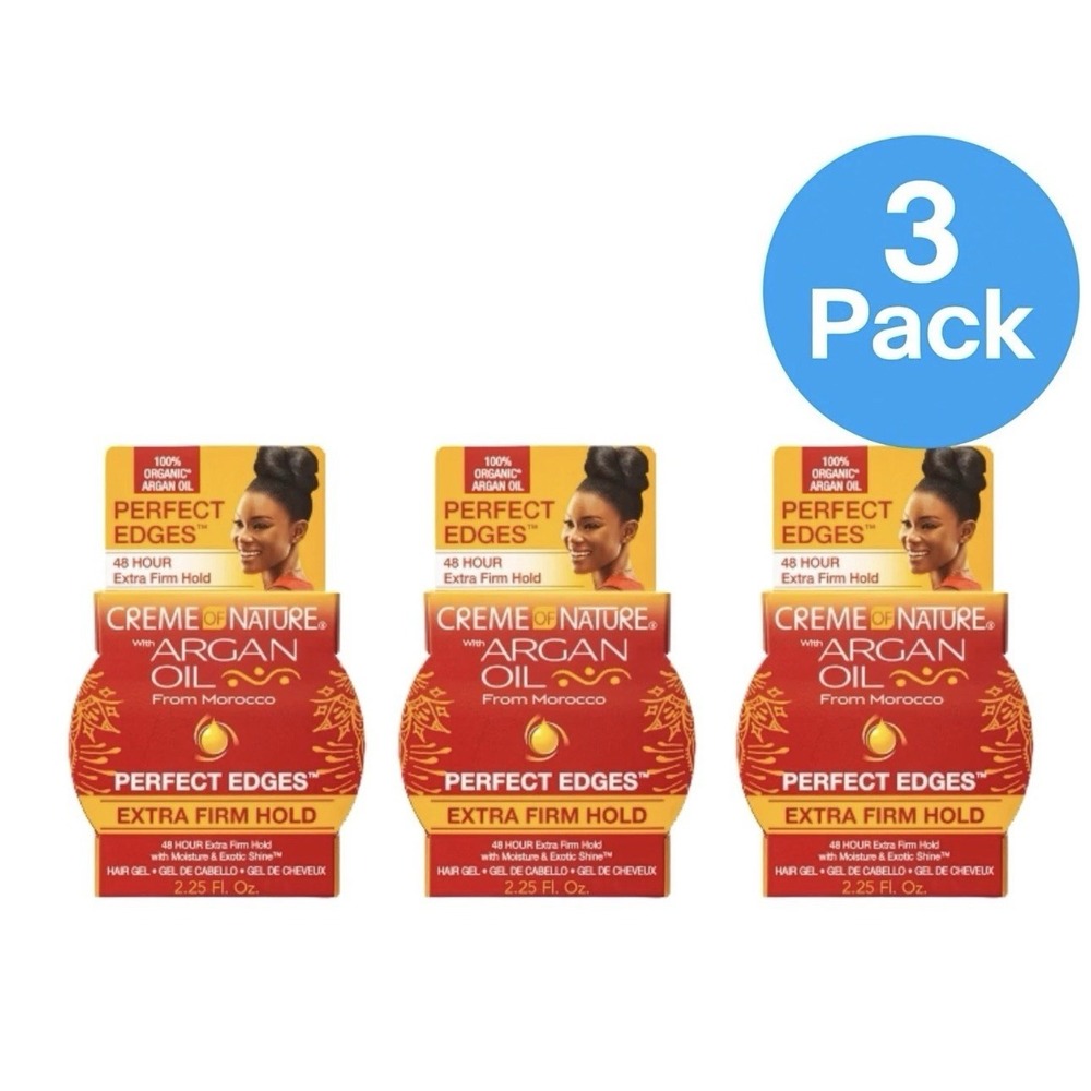 Creme of Nature Argan Oil Perfect Edges Extra Firm 2.25oz 3 Pack New